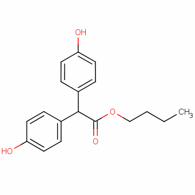 2,2-二(4-羥基苯基)乙酸丁酯結(jié)構(gòu)式_71077-33-3結(jié)構(gòu)式