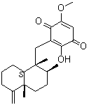 3-[(十氫-1β,2β,4aβ-三甲基-5-亞甲基-1-萘基)甲基]-2-羥基-5-甲氧基苯醌結(jié)構(gòu)式_71678-03-0結(jié)構(gòu)式