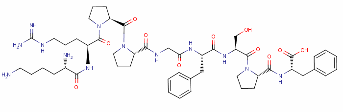 賴(lài)氨酸-(脫-精氨酸9)舒愛(ài)激肽結(jié)構(gòu)式_71800-36-7結(jié)構(gòu)式