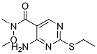 4-Amino-2-(ethylthio)-n-methoxy-n-methyl-5-pyrimidinecarboxamideStructure,741712-36-7Structure 4-Amino-2-(ethylthio)-n-methoxy-n-methyl-5-pyrimidinecarboxamide Structure,741712-36-7Structure