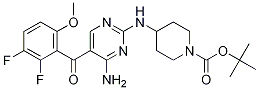 Tert-butyl 4-(4-amino-5-(2,3-difluoro-6-methoxybenzoyl)pyrimidin-2-ylamino)piperidine-1-carboxylateStructure,741713-41-7Structure Tert-butyl 4-(4-amino-5-(2,3-difluoro-6-methoxybenzoyl)pyrimidin-2-ylamino)piperidine-1-carboxylate Structure,741713-41-7Structure