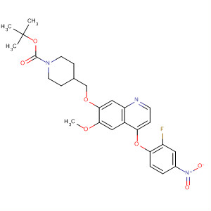 Tert-butyl 4-((4-(2-fluoro-4-nitrophenoxy)-6-methoxyquinolin-7-yloxy)methyl)piperidine-1-carboxylateStructure,849217-45-4Structure Tert-butyl 4-((4-(2-fluoro-4-nitrophenoxy)-6-methoxyquinolin-7-yloxy)methyl)piperidine-1-carboxylate Structure,849217-45-4Structure