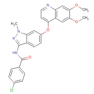 N-(6-((6,7-bis(methoxy)-4-quinolinyl)oxy)-1-methyl-1h-indazol-3-yl)-4-chlorobenzamideStructure,862178-89-0Structure N-(6-((6,7-bis(methoxy)-4-quinolinyl)oxy)-1-methyl-1h-indazol-3-yl)-4-chlorobenzamide Structure,862178-89-0Structure