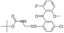 3-(4-氯-2-(2-氟-6-甲氧基苯甲?；?苯基)-2-丙炔基氨基甲酸叔丁酯結(jié)構(gòu)式_869366-70-1結(jié)構(gòu)式