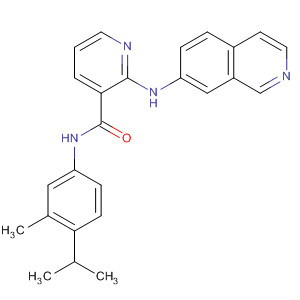 N-(4-isopropyl-3-methylphenyl)-2-(isoquinolin-7-ylamino)nicotinamideStructure,875002-69-0Structure N-(4-isopropyl-3-methylphenyl)-2-(isoquinolin-7-ylamino)nicotinamide Structure,875002-69-0Structure