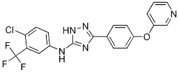 N-(4-chloro-3-(trifluoromethyl)phenyl)-3-(4-(pyridin-3-yloxy)phenyl)-1h-1,2,4-triazol-5-amineStructure,877874-59-4Structure N-(4-chloro-3-(trifluoromethyl)phenyl)-3-(4-(pyridin-3-yloxy)phenyl)-1h-1,2,4-triazol-5-amine Structure,877874-59-4Structure