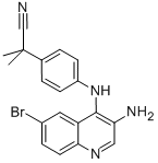 2-(4-(3-Amino-6-bromoquinolin-4-ylamino)phenyl)-2-methylpropanenitrileStructure,915019-52-2Structure 2-(4-(3-Amino-6-bromoquinolin-4-ylamino)phenyl)-2-methylpropanenitrile Structure,915019-52-2Structure
