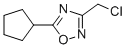 3-(Chloromethyl)-5-cyclopentyl-1,2,4-oxadiazoleStructure,915925-39-2Structure 3-(Chloromethyl)-5-cyclopentyl-1,2,4-oxadiazole Structure,915925-39-2Structure