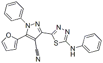 5-(2-呋喃)-1-苯基-3-[5-(苯基氨基)-1,3,4-噻二唑-2-基]-1H-吡唑-4-甲腈結構式_933065-63-5結構式