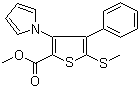 5-(Methylthio)-4-phenyl-3-(1h-pyrrol-1-yl)-2-thiophenecarboxylic acid methyl esterStructure,947598-69-8Structure 5-(Methylthio)-4-phenyl-3-(1h-pyrrol-1-yl)-2-thiophenecarboxylic acid methyl ester Structure,947598-69-8Structure
