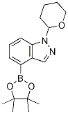 1-(四氫-2H-吡喃-2-基)-4-(4,4,5,5-四甲基-1,3,2-二噁硼烷-2-基)-1H-吲唑結(jié)構(gòu)式_956388-05-9結(jié)構(gòu)式