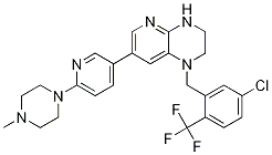 1-(5-Chloro-2-(trifluoromethyl)benzyl)-7-(6-(4-methylpiperazin-1-yl)pyridin-3-yl)-1,2,3,4-tetrahydropyrido[2,3-b]pyrazine Structure,957194-91-1Structure