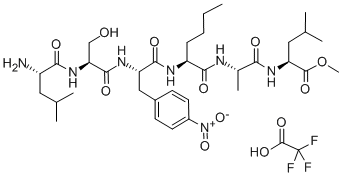 亮氨酰-絲氨酸對(duì)硝基-苯丙氨酰-Nle-丙氨酰-亮氨酸甲酯三氟乙酸結(jié)構(gòu)式_99764-63-3結(jié)構(gòu)式