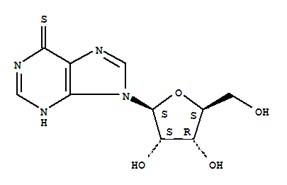1,9-二氫-9-b-L-呋核亞硝脲-6H-嘌呤-6-硫酮結(jié)構(gòu)式_15639-75-5結(jié)構(gòu)式
