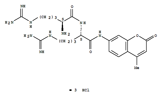 L-精氨酰-N-(4-甲基-2-氧代-2H-1-苯并吡喃-7-基)-L-精氨酰胺三鹽酸鹽結(jié)構(gòu)式_201847-69-0結(jié)構(gòu)式