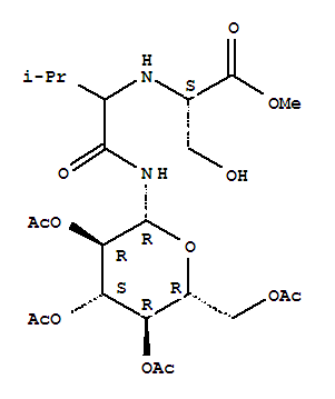 (9ci)-n-[2-甲基-1-[[(2,3,4,6-四-o-乙?；?beta-d-吡喃葡萄糖)氨基]羰基]丙基]-L-絲氨酸甲酯結構式_213543-33-0結構式