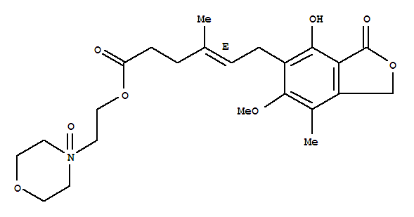 2-(4-Oxido-4-morpholinyl)ethyl (4e)-6-(4-hydroxy-6-methoxy-7-methyl-3-oxo-1,3-dihydro-2-benzofuran-5-yl)-4-methyl-4-hexenoateStructure,224052-51-1Structure 2-(4-Oxido-4-morpholinyl)ethyl (4e)-6-(4-hydroxy-6-methoxy-7-methyl-3-oxo-1,3-dihydro-2-benzofuran-5-yl)-4-methyl-4-hexenoate Structure,224052-51-1Structure