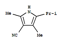 (9ci)-2,4-二甲基-5-(1-甲基乙基)-1H-吡咯-3-甲腈結(jié)構式_231609-84-0結(jié)構式