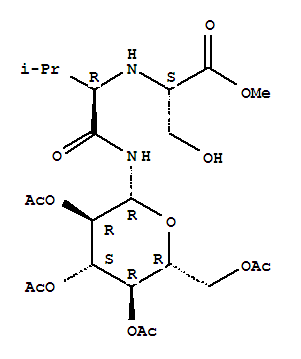 (9ci)-n-[(1r)-2-甲基-1-[[(2,3,4,6-四-o-乙酰基-beta-d-吡喃葡萄糖)氨基]羰基]丙基]-L-絲氨酸甲酯結(jié)構(gòu)式_236100-68-8結(jié)構(gòu)式