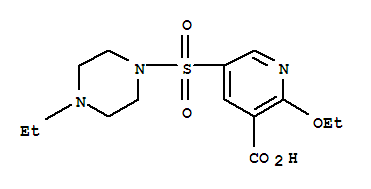 2-Ethoxy-5-(4-ethyl-1-piperazinylsulfonyl)nicotinic acidStructure,247582-73-6Structure 2-Ethoxy-5-(4-ethyl-1-piperazinylsulfonyl)nicotinic acid Structure,247582-73-6Structure
