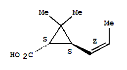 (1r,3r)-rel-(9ci)-2,2-二甲基-3-(1z)-1-丙烯基-環(huán)丙烷羧酸結(jié)構(gòu)式_247921-00-2結(jié)構(gòu)式