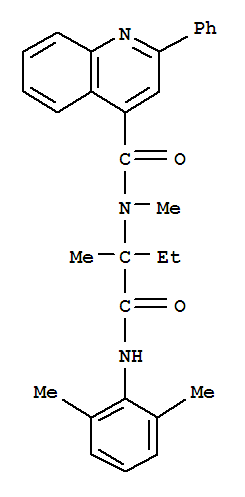 (9ci)-n-[1-[[(2,6-二甲基苯基)氨基]羰基]-1-甲基丙基]-n-甲基-2-苯基-4-喹啉羧酰胺結構式_294196-29-5結構式