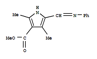 (9ci)-2,4-二甲基-5-[(苯基亞氨基)甲基]-1H-吡咯-3-羧酸甲酯結構式_300834-89-3結構式