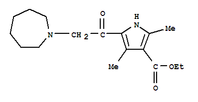 (9ci)-5-[(六氫-1H-氮雜革-1-基)乙?；鵠-2,4-二甲基-1H-吡咯-3-羧酸乙酯結(jié)構(gòu)式_304683-87-2結(jié)構(gòu)式