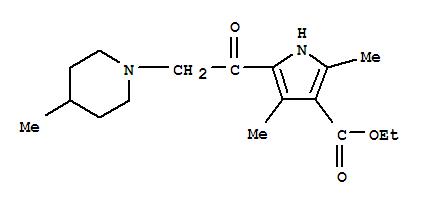 (9ci)-2,4-二甲基-5-[(4-甲基-1-哌啶基)乙?；鵠-1H-吡咯-3-羧酸乙酯結(jié)構(gòu)式_307324-33-0結(jié)構(gòu)式