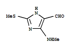 5-(甲基氨基)-2-(甲基硫代)-1H-咪唑-4-羧醛結構式_339364-05-5結構式