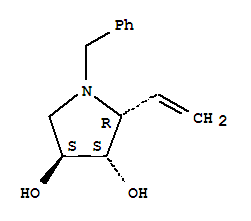 (2R,3S,4S)-(9Ci)-2-乙烯-1-(苯基甲基)-3,4-吡咯烷二醇結構式_357278-44-5結構式