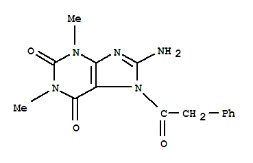 (9ci)-8-氨基-3,7-二氫-1,3-二甲基-7-(苯基乙?；?-1H-嘌呤-2,6-二酮結(jié)構式_3649-37-4結(jié)構式