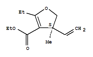 Ethyl (4s)-2-ethyl-4-methyl-4-vinyl-4,5-dihydro-3-furancarboxylateStructure,392699-07-9Structure Ethyl (4s)-2-ethyl-4-methyl-4-vinyl-4,5-dihydro-3-furancarboxylate Structure,392699-07-9Structure