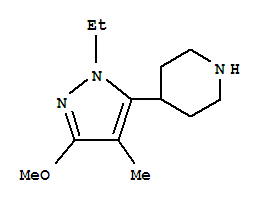 Piperidine, 4-(1-ethyl-3-methoxy-4-methyl-1h-pyrazol-5-yl)-(9ci)Structure,419571-72-5Structure Piperidine, 4-(1-ethyl-3-methoxy-4-methyl-1h-pyrazol-5-yl)-(9ci) Structure,419571-72-5Structure