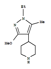 Piperidine, 4-(1-ethyl-3-methoxy-5-methyl-1h-pyrazol-4-yl)-(9ci)Structure,419571-78-1Structure Piperidine, 4-(1-ethyl-3-methoxy-5-methyl-1h-pyrazol-4-yl)-(9ci) Structure,419571-78-1Structure