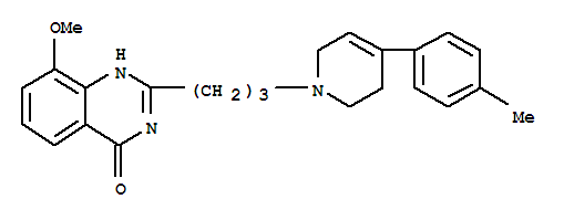 (9ci)-2-[3-[3,6-二氫-4-(4-甲基苯基)-1(2H)-吡啶]丙基]-8-甲氧基-4(1H)-喹唑啉酮結(jié)構(gòu)式_437996-37-7結(jié)構(gòu)式