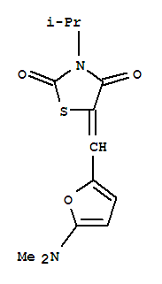 5-[[5-(二甲基氨基)-2-呋喃]亞甲基]-3-(1-甲基乙基)-2,4-噻唑烷二酮結(jié)構(gòu)式_444800-40-2結(jié)構(gòu)式