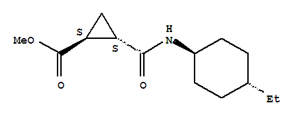 2-[[(反式-4-乙基環(huán)己基)氨基]羰基]-環(huán)丙烷羧酸結構式_452910-07-5結構式