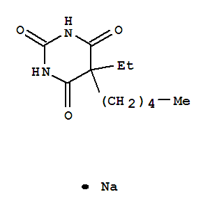 2,4,6(1H,3h,5h)-pyrimidinetrione,5-ethyl-5-pentyl-, sodium salt (1:1)Structure,5432-29-1Structure 2,4,6(1H,3h,5h)-pyrimidinetrione,5-ethyl-5-pentyl-, sodium salt (1:1) Structure,5432-29-1Structure