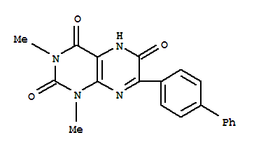  7-[1,1-聯(lián)苯]-4-基-1,5-二氫-1,3-二甲基-2,4,6(3H)-蝶啶三酮結(jié)構(gòu)式_65158-54-5結(jié)構(gòu)式
