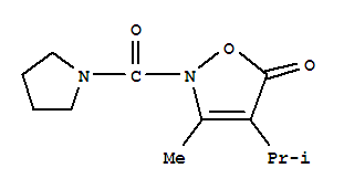 3-甲基-4-(1-甲基乙基)-2-(1-吡咯烷羰基)-5(2H)-異噁唑酮結(jié)構(gòu)式_706803-99-8結(jié)構(gòu)式