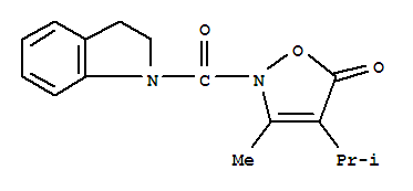 (9ci)-2,3-二氫-1-[[3-甲基-4-(1-甲基乙基)-5-氧代-2(5h)-異噁唑基]羰基]-1H-吲哚結(jié)構(gòu)式_706804-08-2結(jié)構(gòu)式
