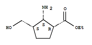 2-氨基-3-(羥基甲基)-環(huán)戊烷羧酸乙酯結(jié)構(gòu)式_757915-65-4結(jié)構(gòu)式
