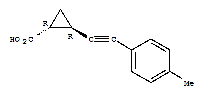 反式-(9ci)-2-[(4-甲基苯基)乙炔]-環(huán)丙烷羧酸結(jié)構(gòu)式_774125-38-1結(jié)構(gòu)式
