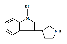 (9ci)-1-乙基-3-(3-吡咯烷)-1H-吲哚結構式_804443-56-9結構式