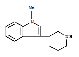 (9ci)-1-甲基-3-(3-哌啶基)-1H-吲哚結構式_805196-99-0結構式