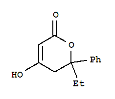 2H-Pyran-2-one, 6-ethyl-5,6-dihydro-4-hydroxy-6-phenyl-Structure,807609-61-6Structure 2H-Pyran-2-one, 6-ethyl-5,6-dihydro-4-hydroxy-6-phenyl- Structure,807609-61-6Structure