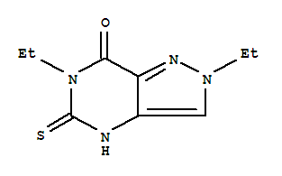(9CI)-2,6-二乙基-2,4,5,6-四氫-5-硫氧代-7H-吡唑并[4,3-d]嘧啶-7-酮結(jié)構(gòu)式_828299-89-4結(jié)構(gòu)式