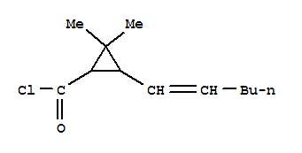 (9ci)-3-(1-己烯yl)-2,2-二甲基-環(huán)丙烷羰酰氯結(jié)構(gòu)式_84386-00-5結(jié)構(gòu)式