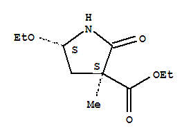反式-(9ci)-5-乙氧基-3-甲基-2-氧代3-吡咯烷羧酸乙酯結(jié)構(gòu)式_84763-06-4結(jié)構(gòu)式